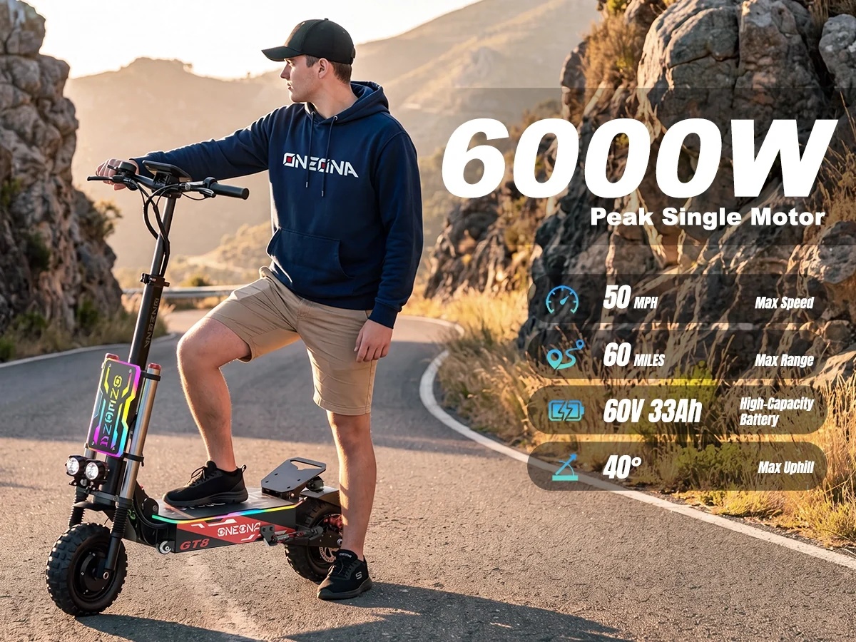 سكوتر كهربائي للبالغين ONECNA  - مراجعة 60V 5600W Dual Motor Electric Scooter وسعره