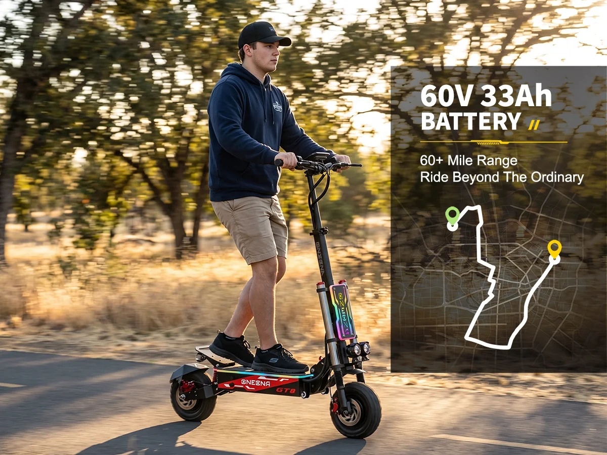 سكوتر كهربائي للبالغين ONECNA  - مراجعة 60V 5600W Dual Motor Electric Scooter وسعره